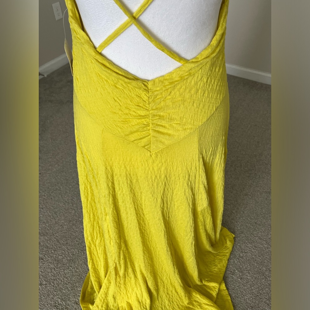 NWT Free People Louisa Maxi Dress in Golden Kiwi Size Medium - Picture 9 of 12